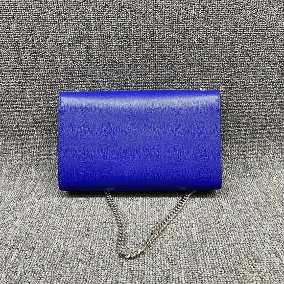 100% Authentic Saint Laurent Kate Blue Leather Shoulder Bag - Picture 2 of 14